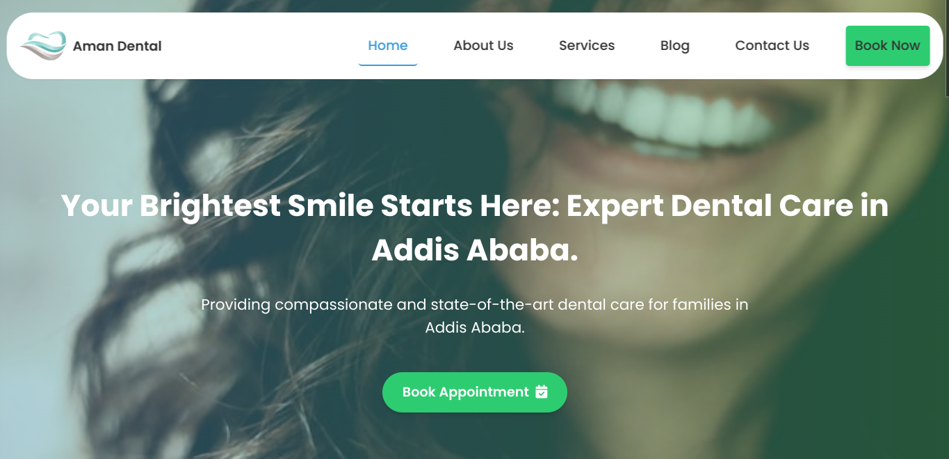 Screenshot of Aman Dental